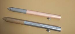 Pens made in high school out of copper and stainless steel.
